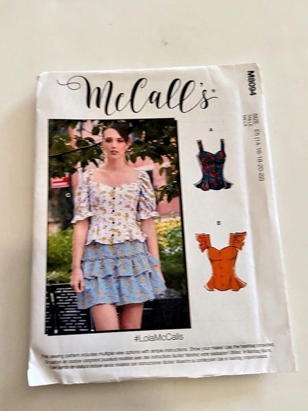 McCall's M8094 Sewing Pattern E5 (14-16-18-20-22)